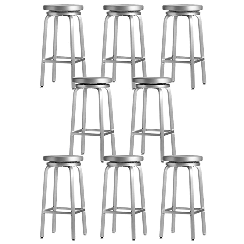 Contemporary Backless Metal Counter Stool with 4 Legs for Dining Room
