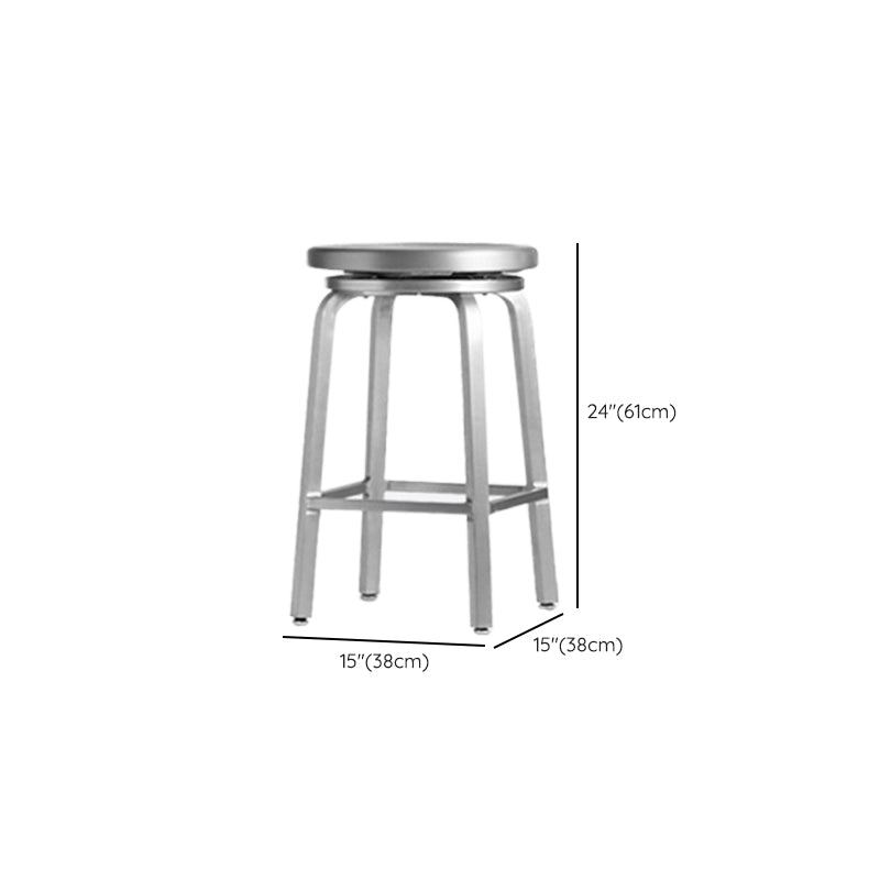Contemporary Backless Metal Counter Stool with 4 Legs for Dining Room