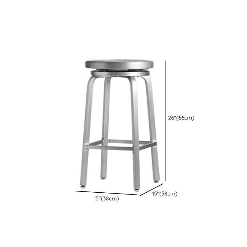 Contemporary Backless Metal Counter Stool with 4 Legs for Dining Room