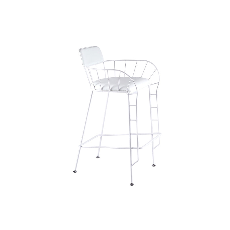 Contemporary 39" Height Backrest Counter Stool with Leather Cushion