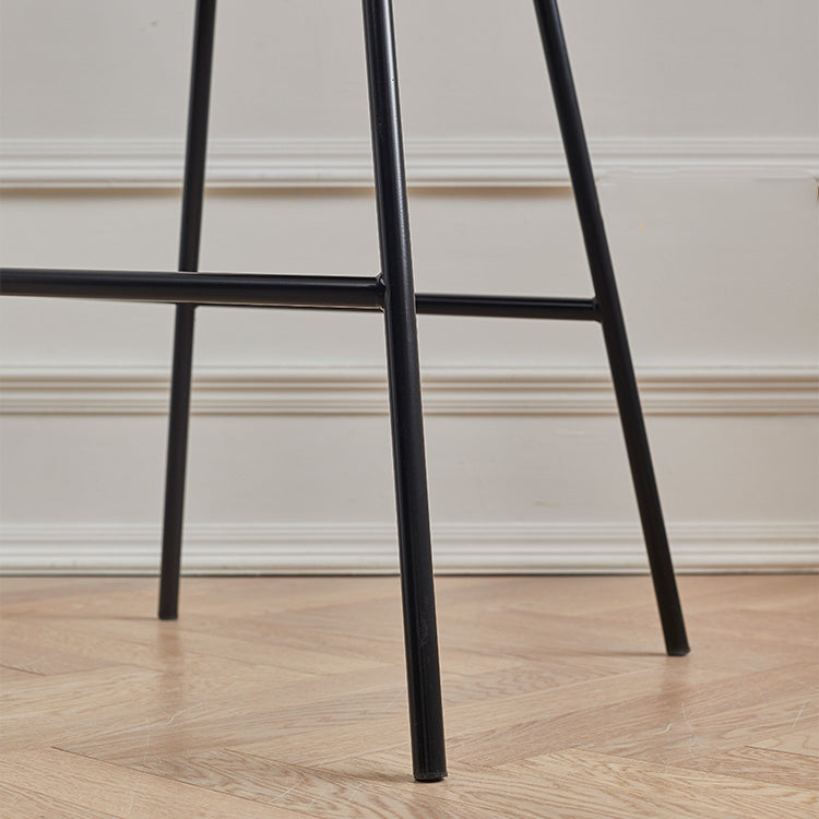 Contemporary PU Upholstery Low Back Bar Stools with Metal Legs