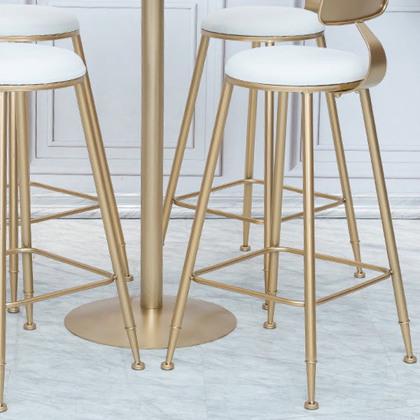 1/3 Pieces Glam Round Wood and Metal Bar Stool and Table Set