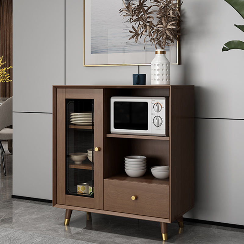 Glam Display Stand Display Stand Faux wood Curio Cabinet with Drawers