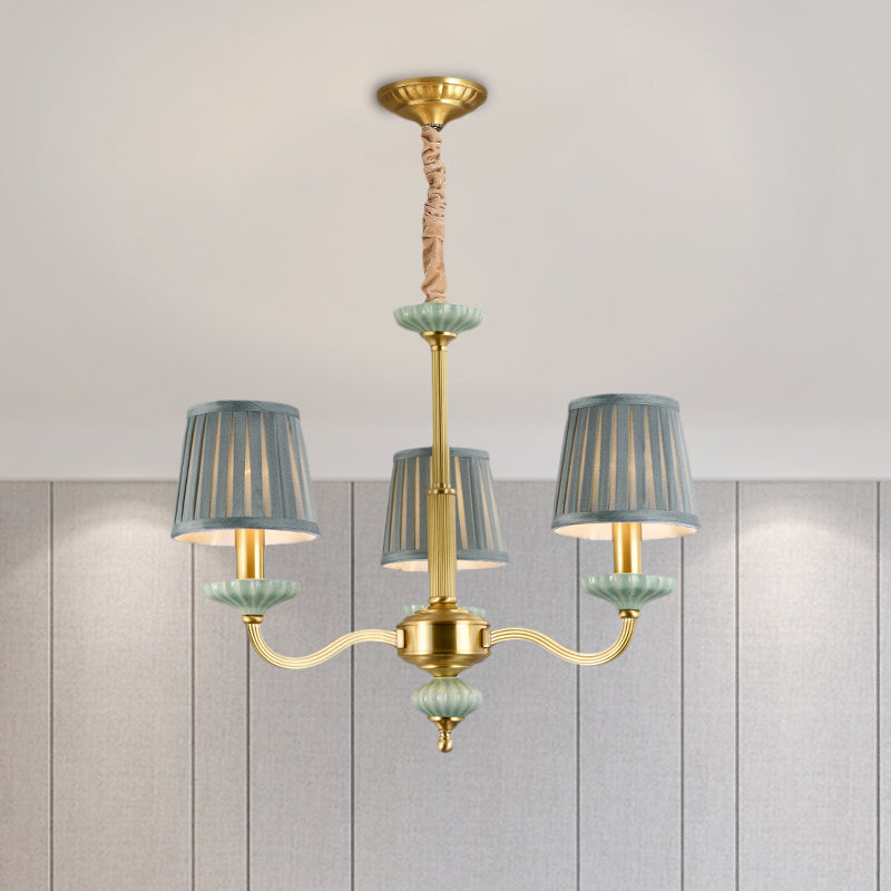Lampadella in tessuto a 3/6 tradizioni lampadario Accampamento tradizionale in ottone in ottone per la camera da letto con il braccio sinuoso