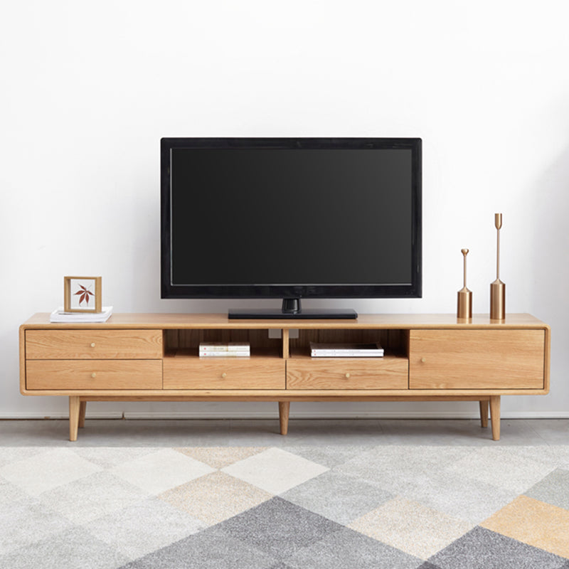 Mid Century Modern TV Stand Console with Wooden Legs for Living Room