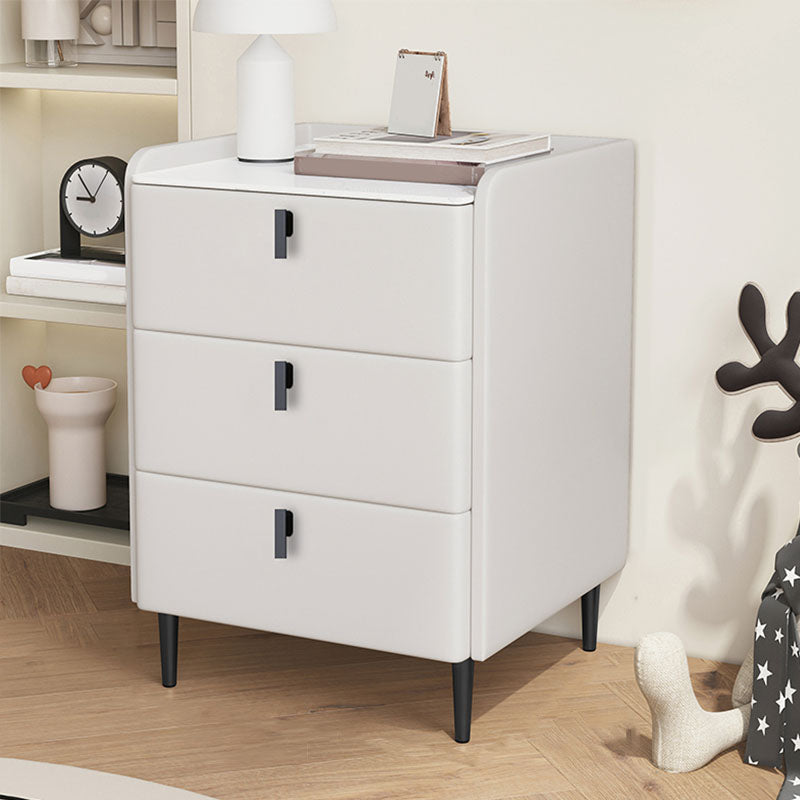 Contemporary Stone Bedside Cabinet with 3 Drawers for Bedroom