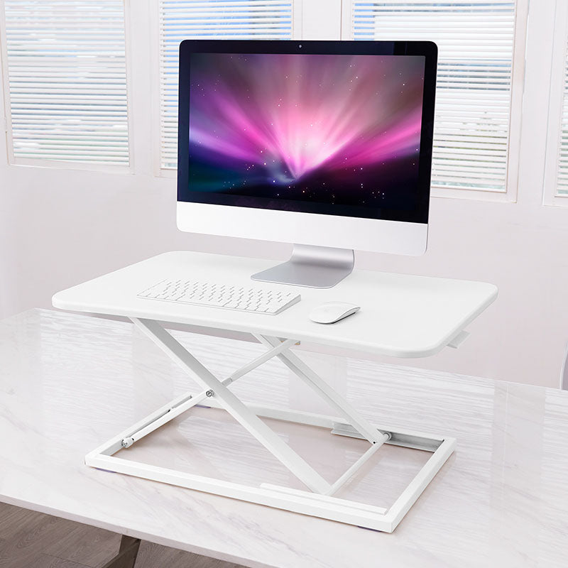 Wooden Folding Standing Office Desk Converter Rectangular Shaped in Black/White/Silver