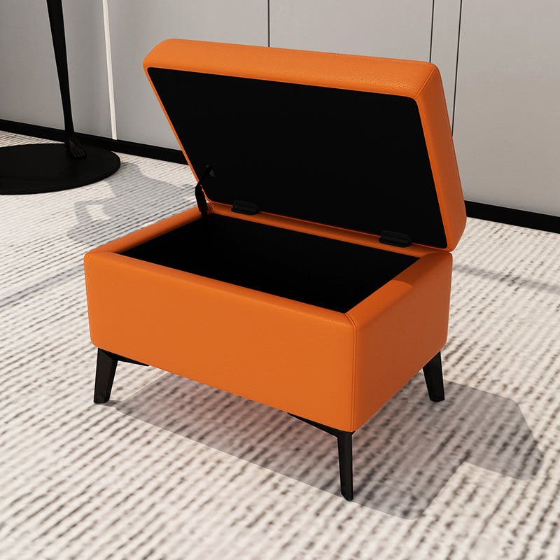 Rectangle Storage Ottomans Contemporary Leather Storage Ottomans with Legs