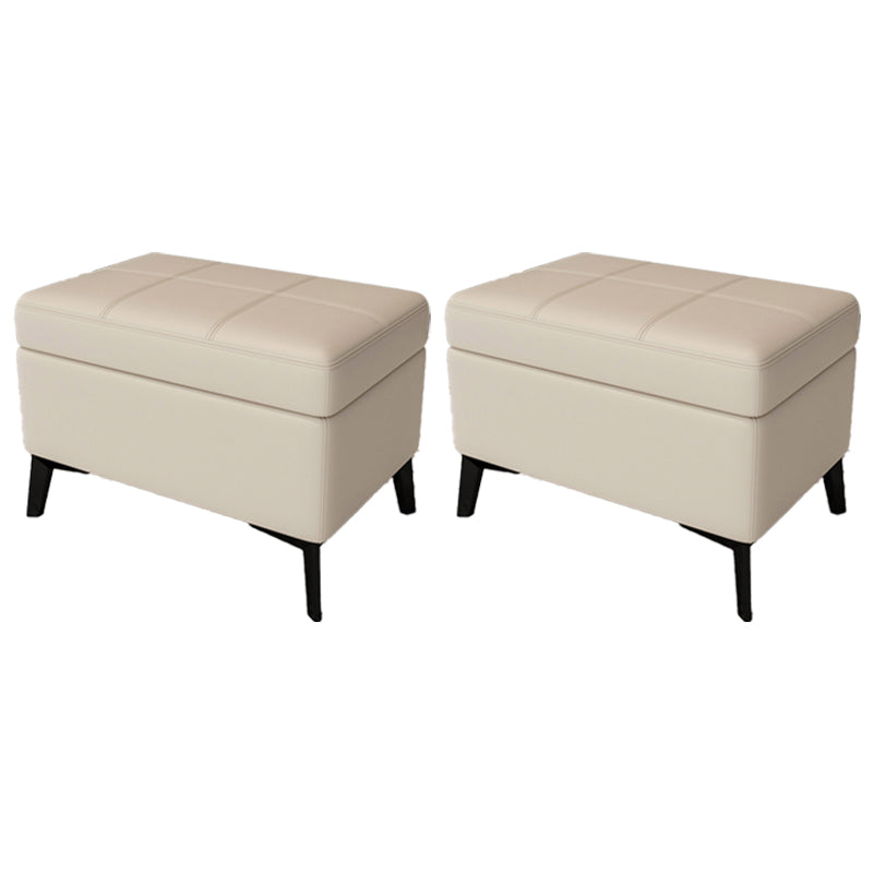 Rectangle Storage Ottomans Contemporary Leather Storage Ottomans with Legs