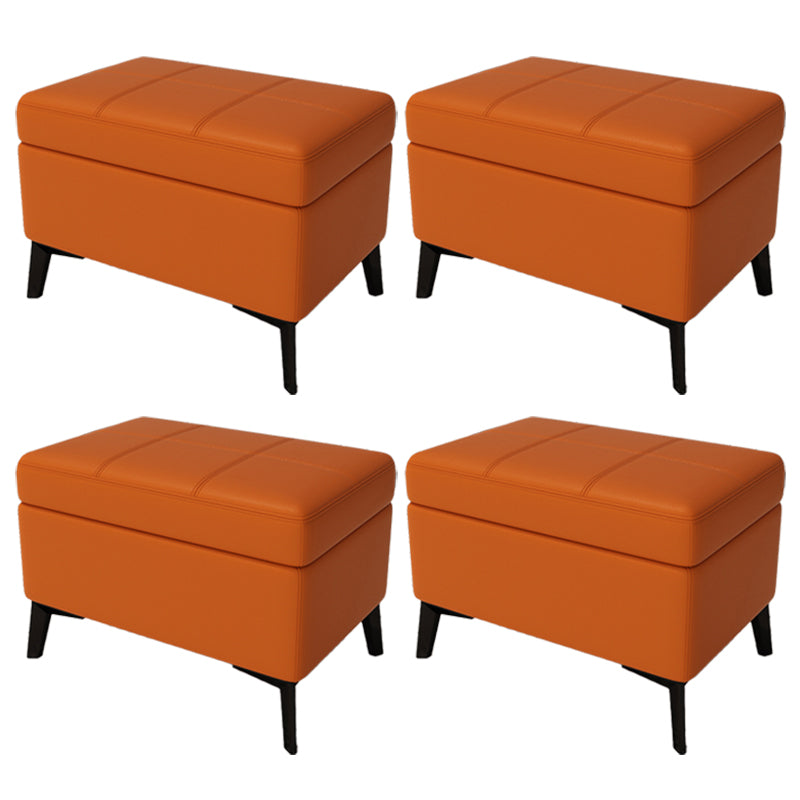 Rectangle Storage Ottomans Contemporary Leather Storage Ottomans with Legs