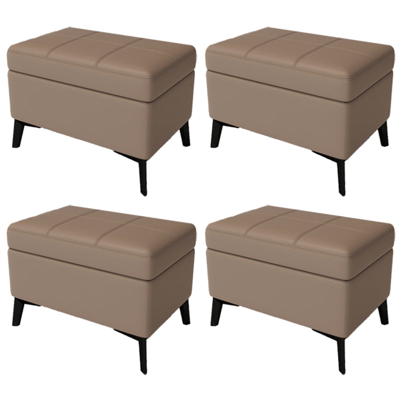 Rectangle Storage Ottomans Contemporary Leather Storage Ottomans with Legs
