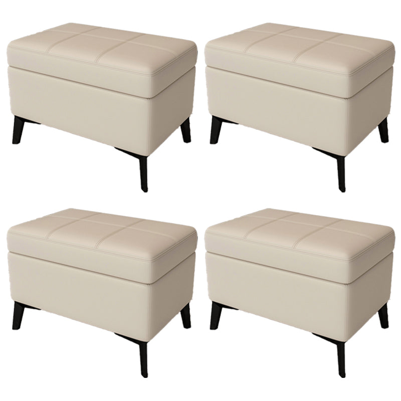 Rectangle Storage Ottomans Contemporary Leather Storage Ottomans with Legs