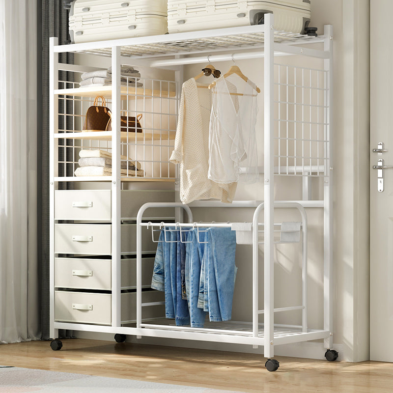 Contemporary Freestanding Wardrobe Closet Home Metal Wardrobe