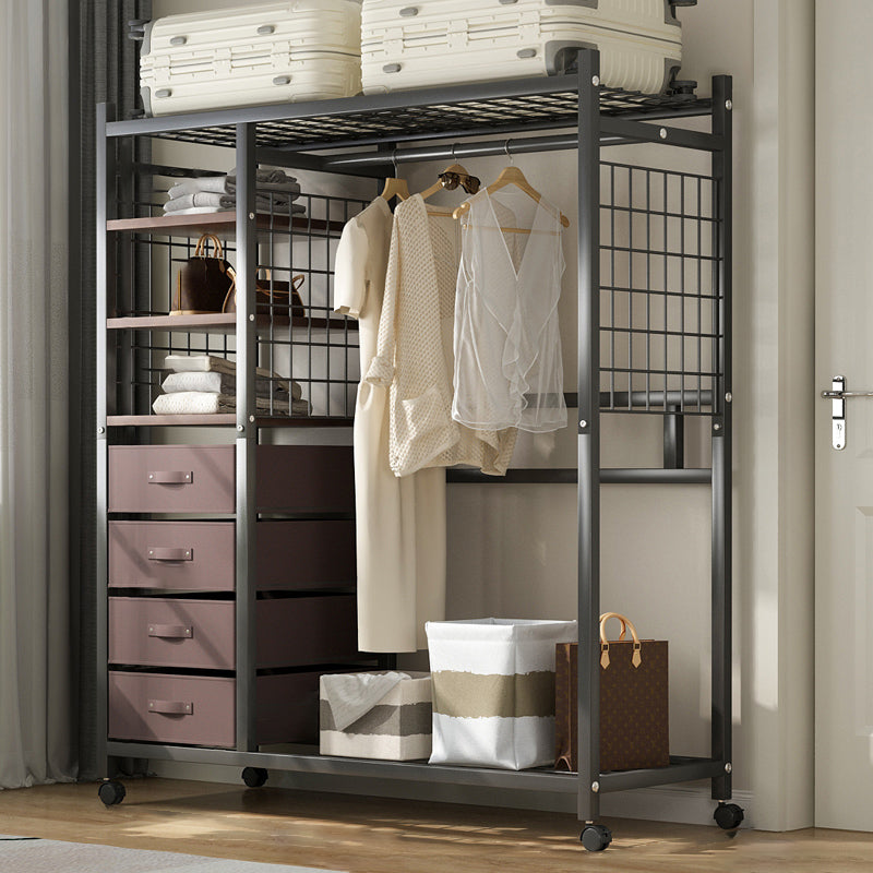 Contemporary Freestanding Wardrobe Closet Home Metal Wardrobe