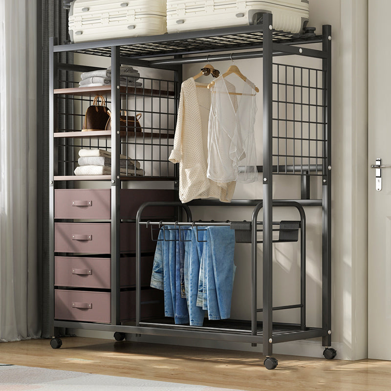 Contemporary Freestanding Wardrobe Closet Home Metal Wardrobe