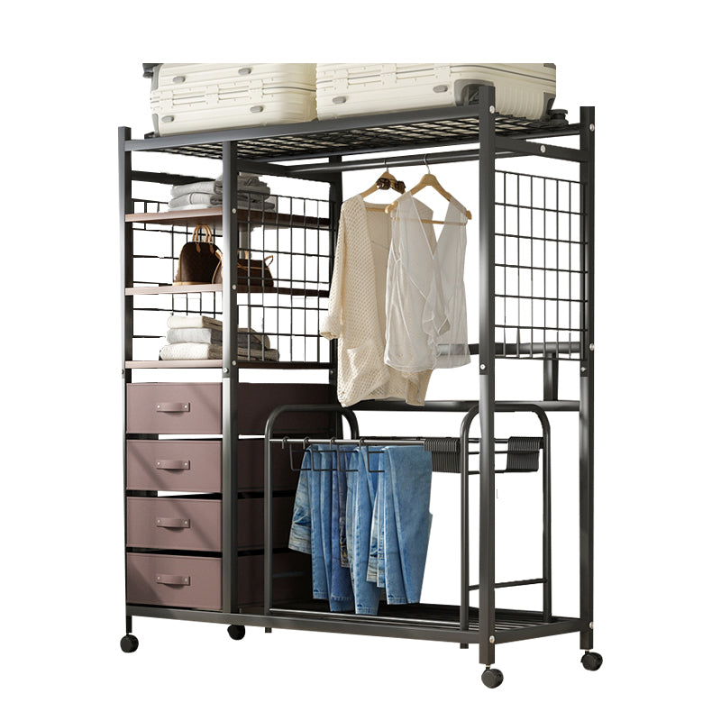 Contemporary Freestanding Wardrobe Closet Home Metal Wardrobe