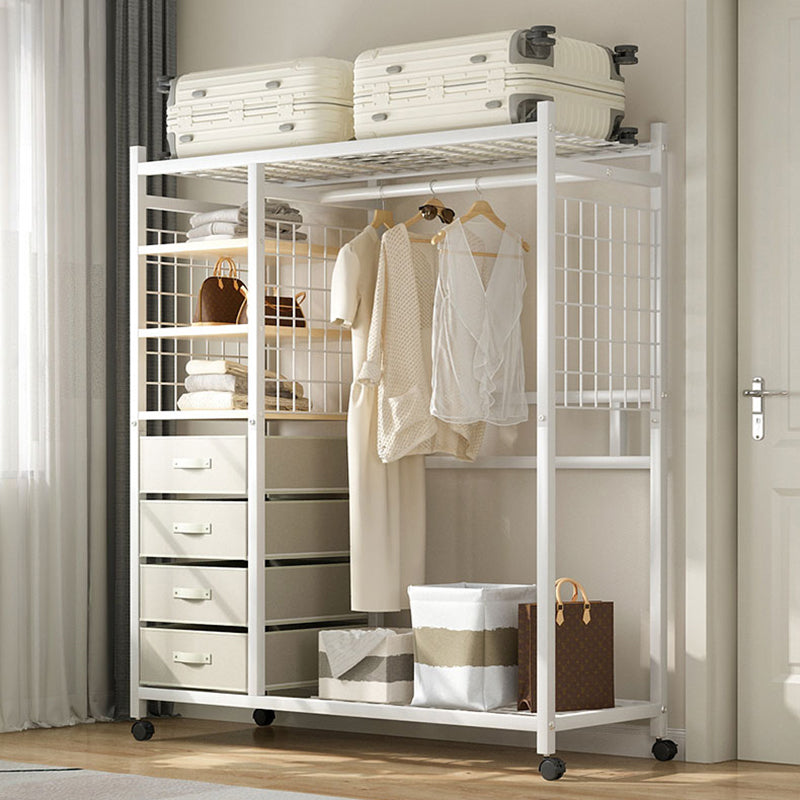 Contemporary Freestanding Wardrobe Closet Home Metal Wardrobe