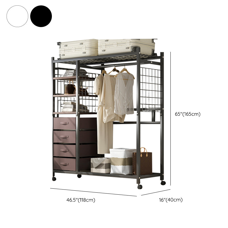 Contemporary Freestanding Wardrobe Closet Home Metal Wardrobe