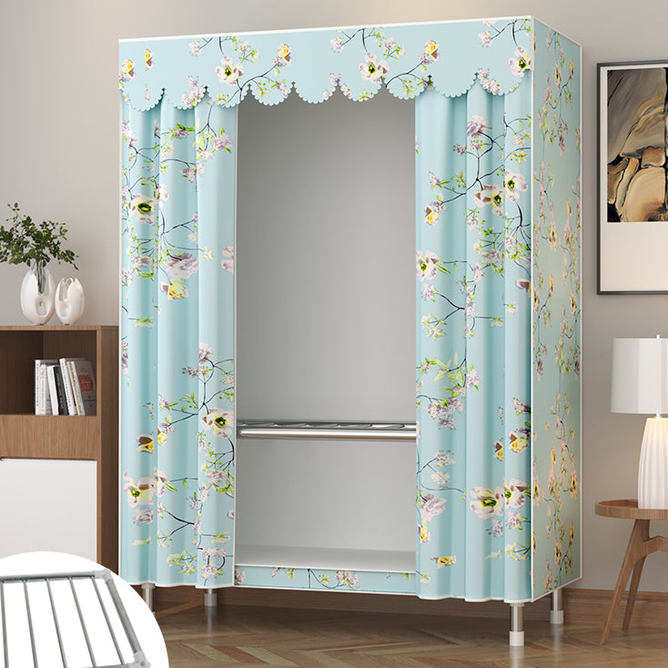 Metal Wardrobe Cabinet Modern Wardrobe Armoire with Shelves and Legs