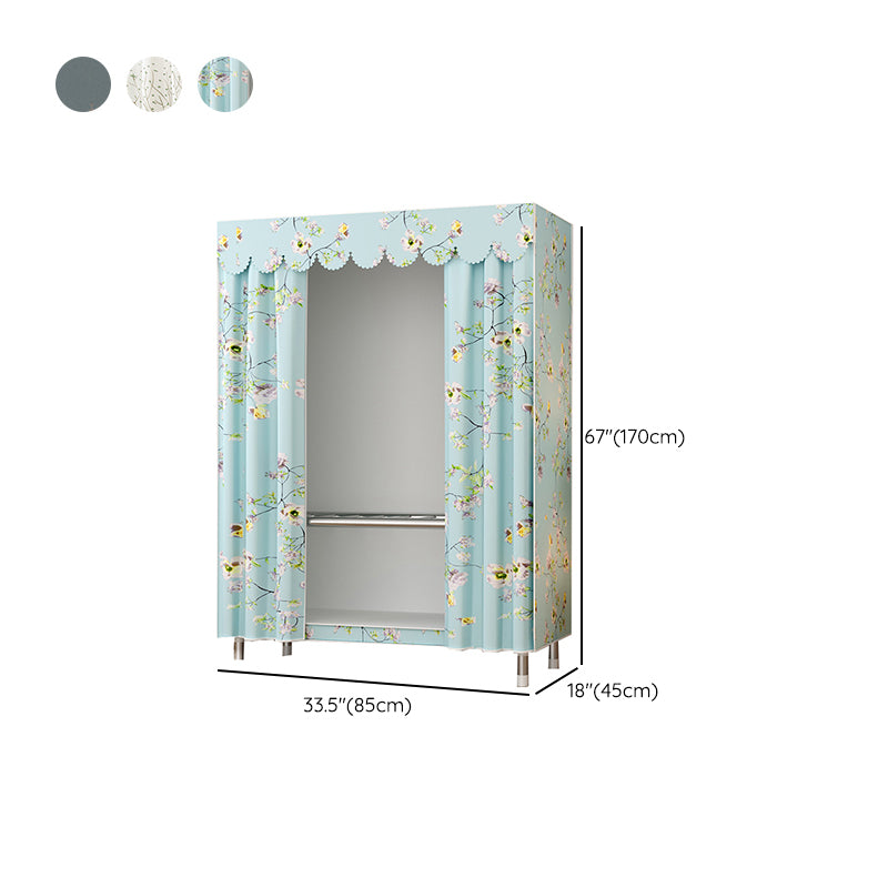 Metal Wardrobe Cabinet Modern Wardrobe Armoire with Shelves and Legs
