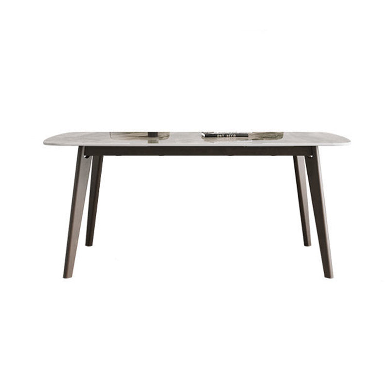 Modern Stone Dining Room Table for 2-6 Person Grey Rectangular Top
