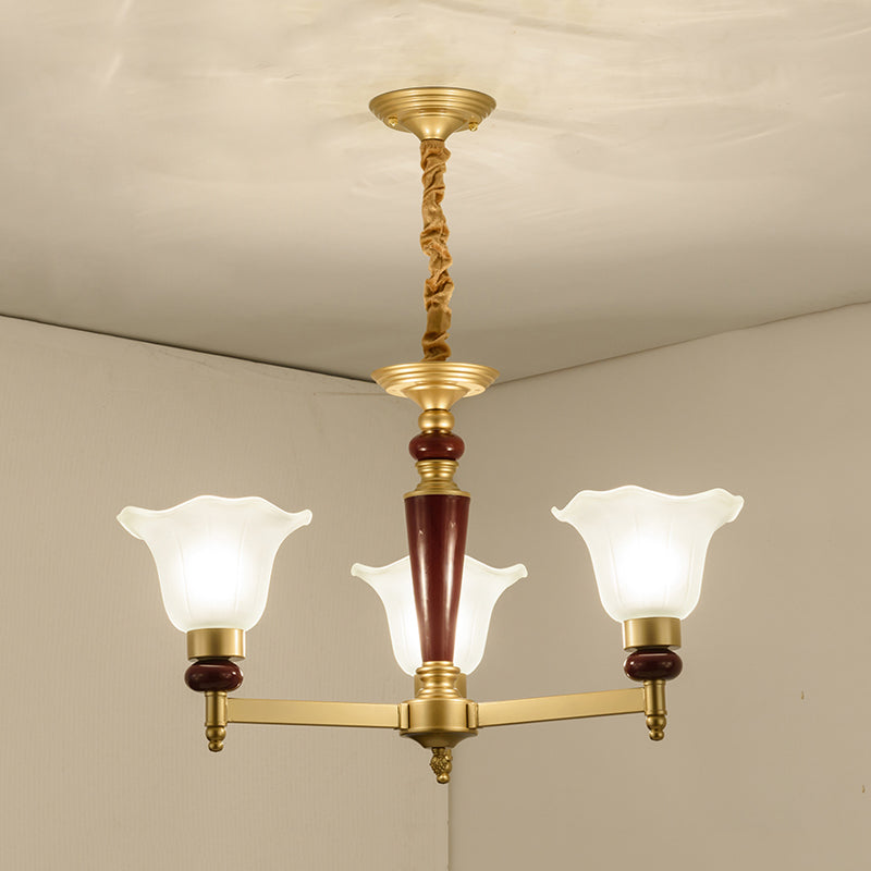 Lampadario in vetro glassati leggera stile rustico 3/6/8 luci soggiorno sospensione in oro