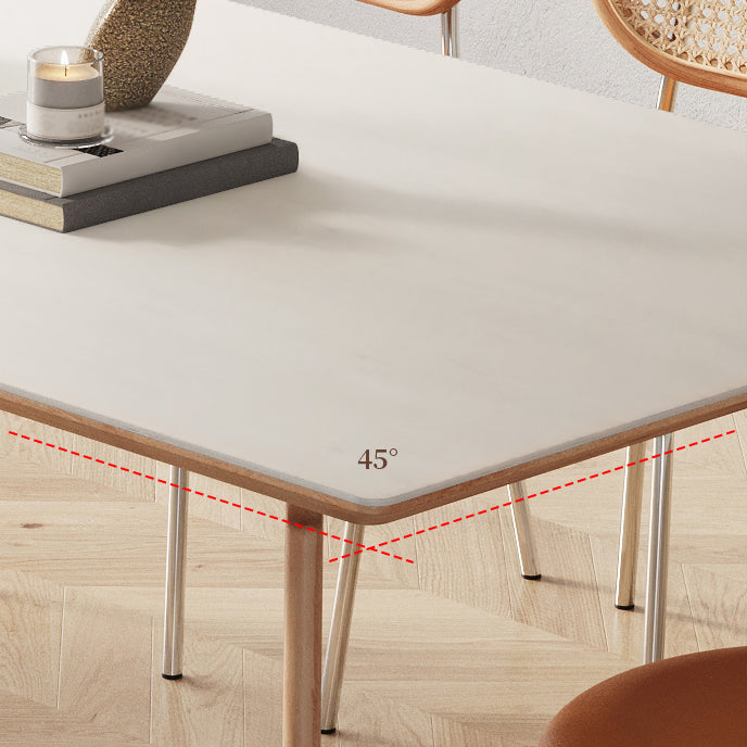 Contemporary Rectangular Dining Table with Light Brown Solid Wood Legs