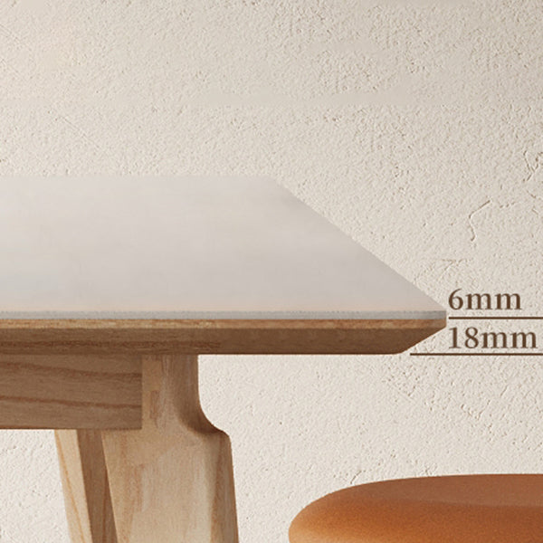 Contemporary Rectangular Dining Table with Light Brown Solid Wood Legs