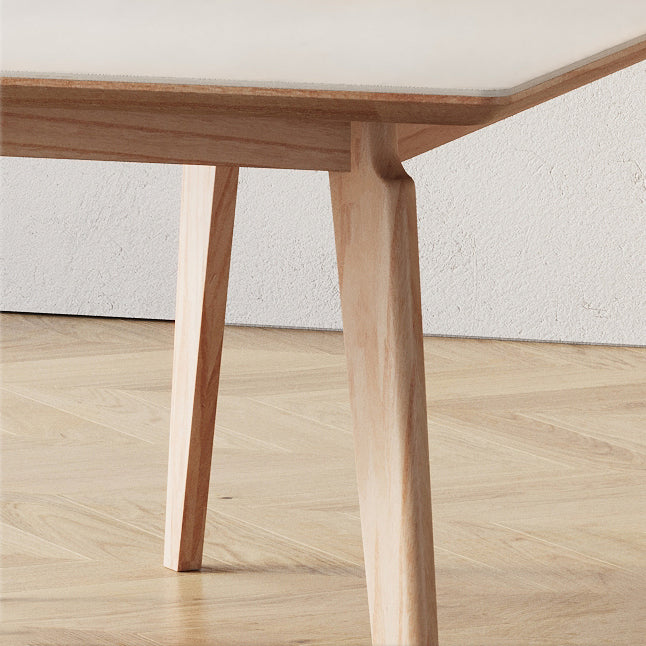 Contemporary Rectangular Dining Table with Light Brown Solid Wood Legs