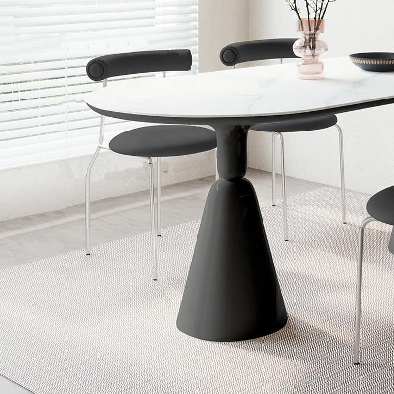 Kitchen 1/2/5/7 Pcs Dinette Set with Oval Dining Table and Black Chairs