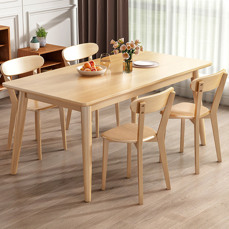 1/2/5 Piece Contemporary Style Dining Room Table and Chair Set in Light Wood