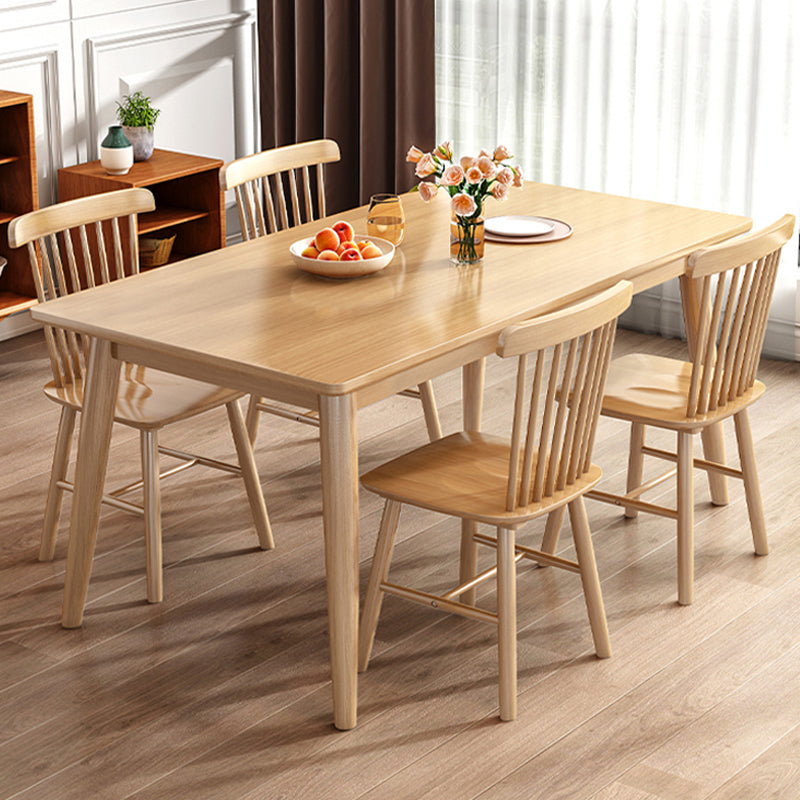 1/2/5 Piece Contemporary Style Dining Room Table and Chair Set in Light Wood