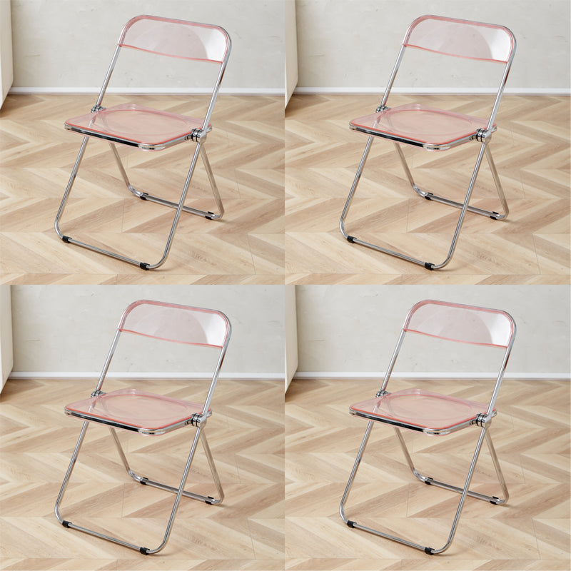 Contemporary Open Back Metal Folding Armless Dining Chairs(Set of 4/8)