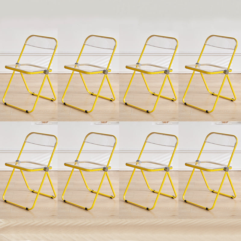 Contemporary Open Back Metal Folding Armless Dining Chairs(Set of 4/8)