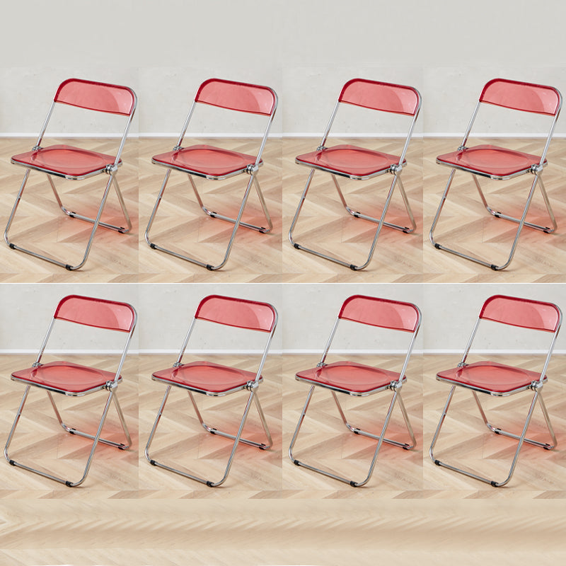 Contemporary Open Back Metal Folding Armless Dining Chairs(Set of 4/8)