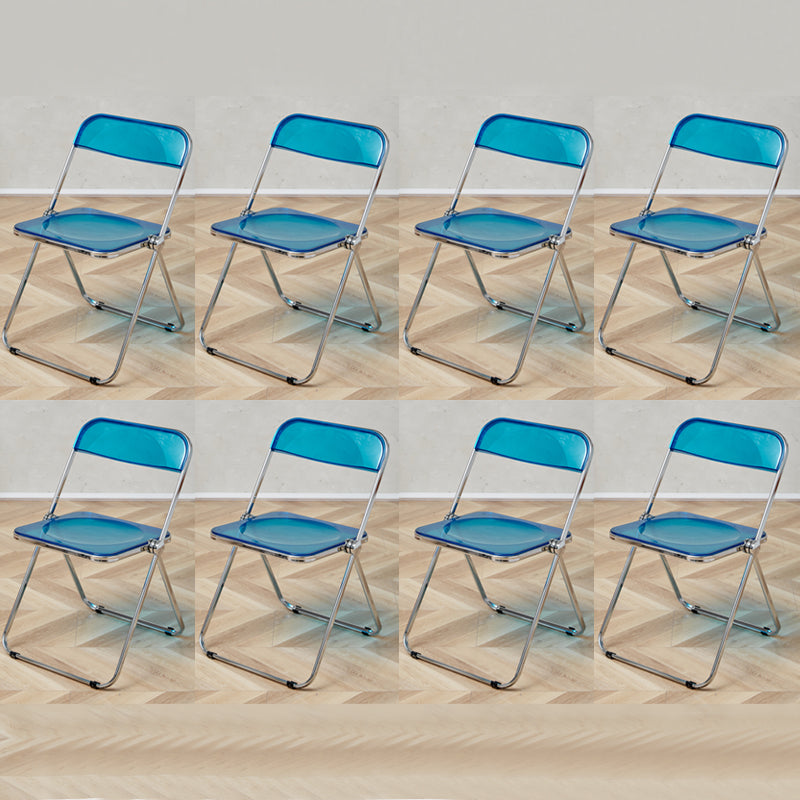 Contemporary Open Back Metal Folding Armless Dining Chairs(Set of 4/8)