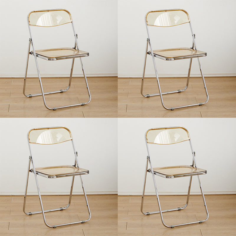 Contemporary Open Back Folding Metal Armless Dining Chairs(Set of 4/8)