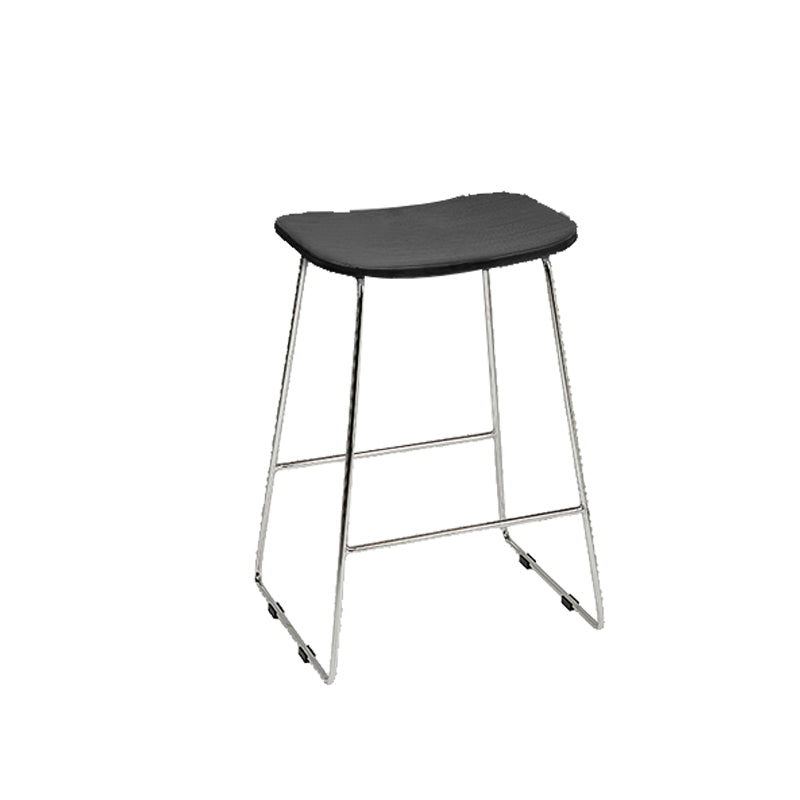 Contemporary Wood and Metal Backless Counter Height Stools for Living Room