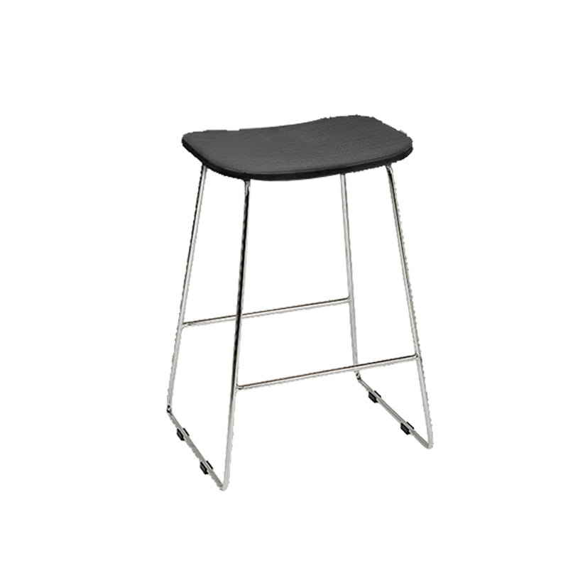 Contemporary Wood and Metal Backless Counter Height Stools for Living Room