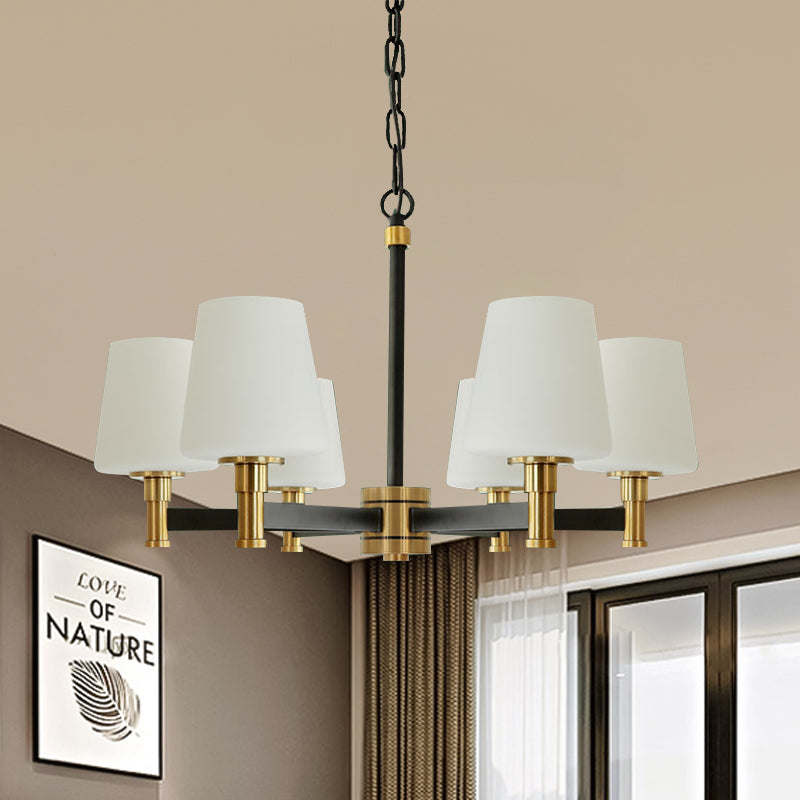 Bianco/beige 6 lampadina lampadario soffitto classico in tessuto in tessuto sospensione sospensione per camera da letto