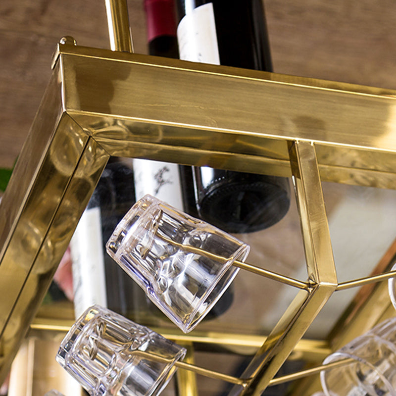 Glam Style Metal Hanging Wine Rack Kit in Gold -47.24" x 13.8" x 6.7"