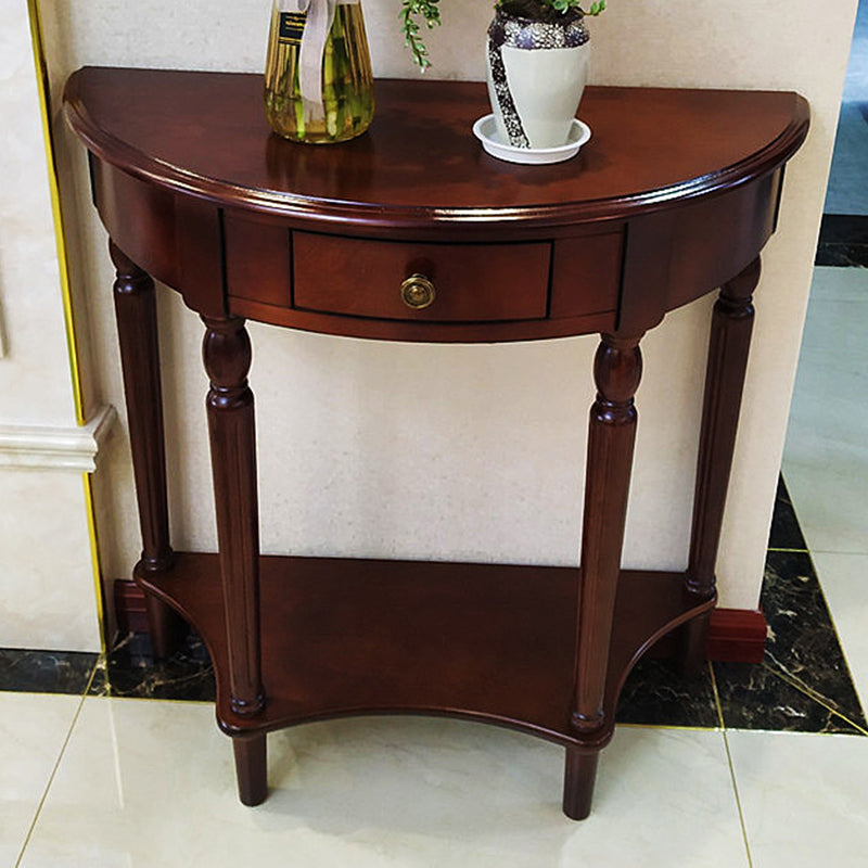 Half Moon Contemporary Console Table Wood Console Sofa Table for Hall