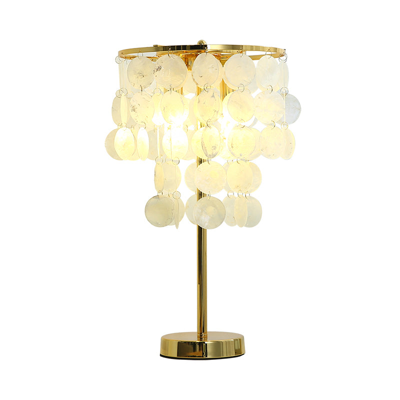 Trapsgewijze schaaltafellicht postmodern 1 kop witte nachtkastje lamp met gouden staafarm