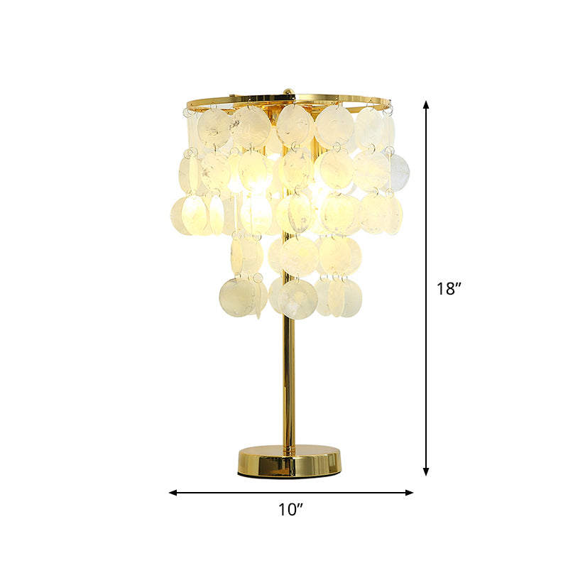 Trapsgewijze schaaltafellicht postmodern 1 kop witte nachtkastje lamp met gouden staafarm