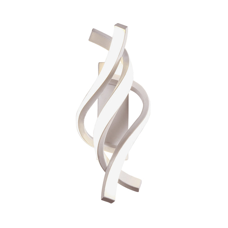 Luz de luz acrílica retorcida simplicidad lámpara de pared led blanca en luz cálida/blanca