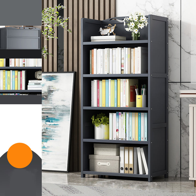 Vertical Contemporary Bamboo Bookcase Open Back Bookshelf for Office