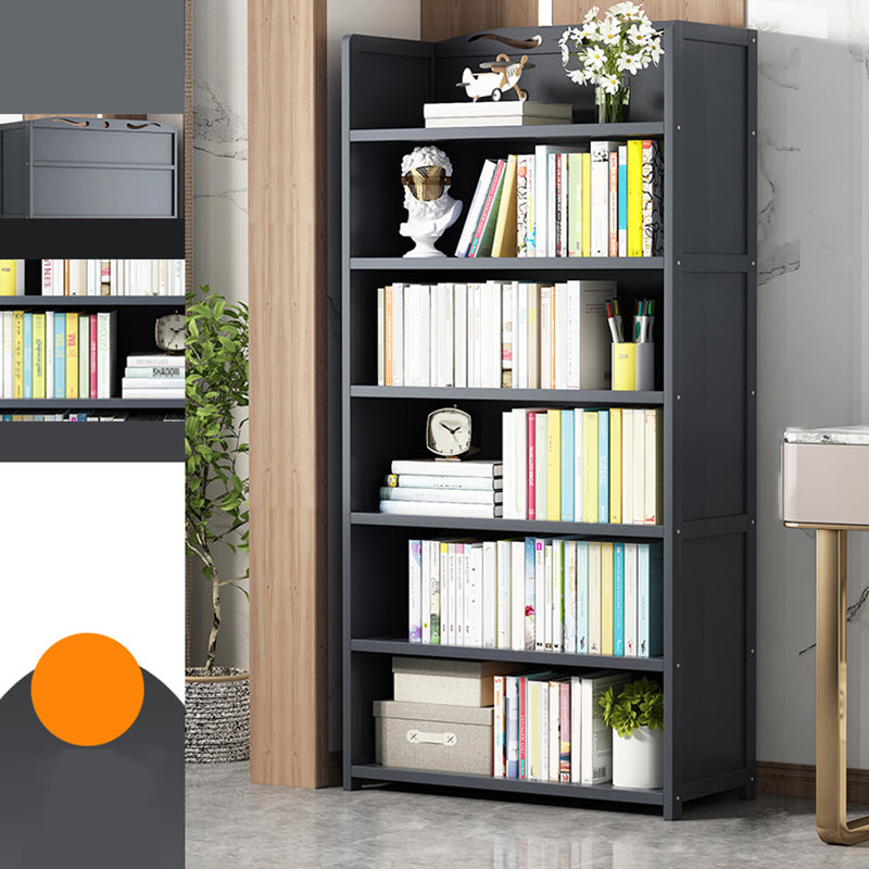 Vertical Contemporary Bamboo Bookcase Open Back Bookshelf for Office