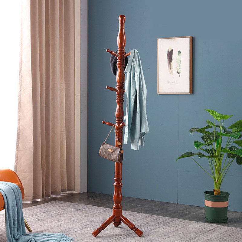 Contemporary Coat Rack Solid Wood Clothes Hanger for Living Room