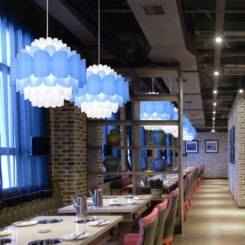Luce a sospensione floreale a strati blu Modernista LED ACRILICO ACCIPUGO BIFFING PERSO per ristorante