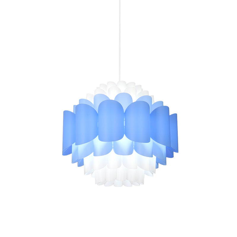 Luce a sospensione floreale a strati blu Modernista LED ACRILICO ACCIPUGO BIFFING PERSO per ristorante